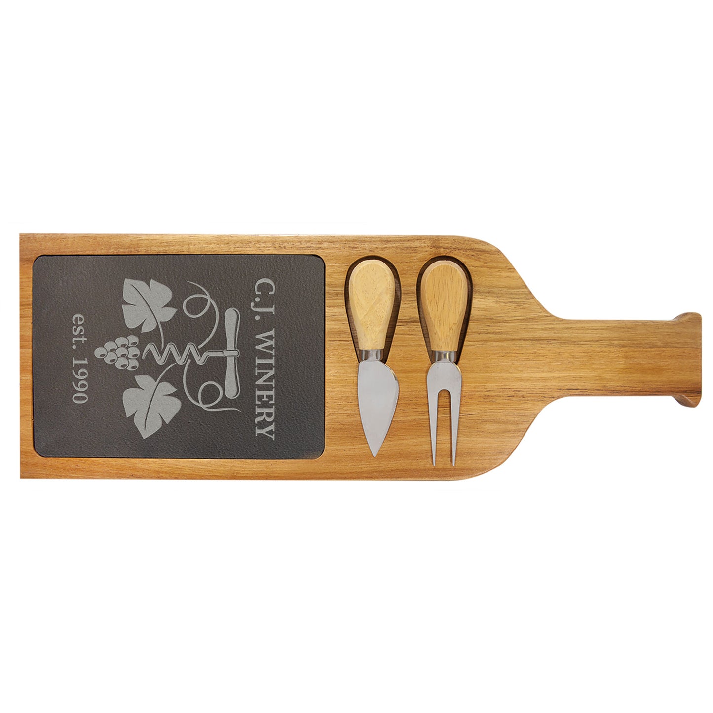 Slate Serving Board with 2 Tools
